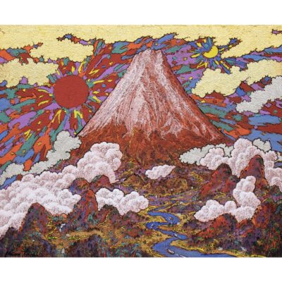 朝陽雄大富士山