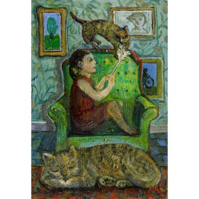 猫と遊ぶ