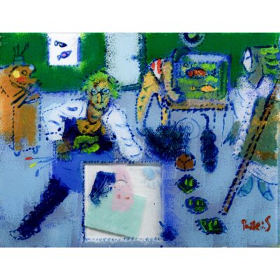 ガラス絵を描く