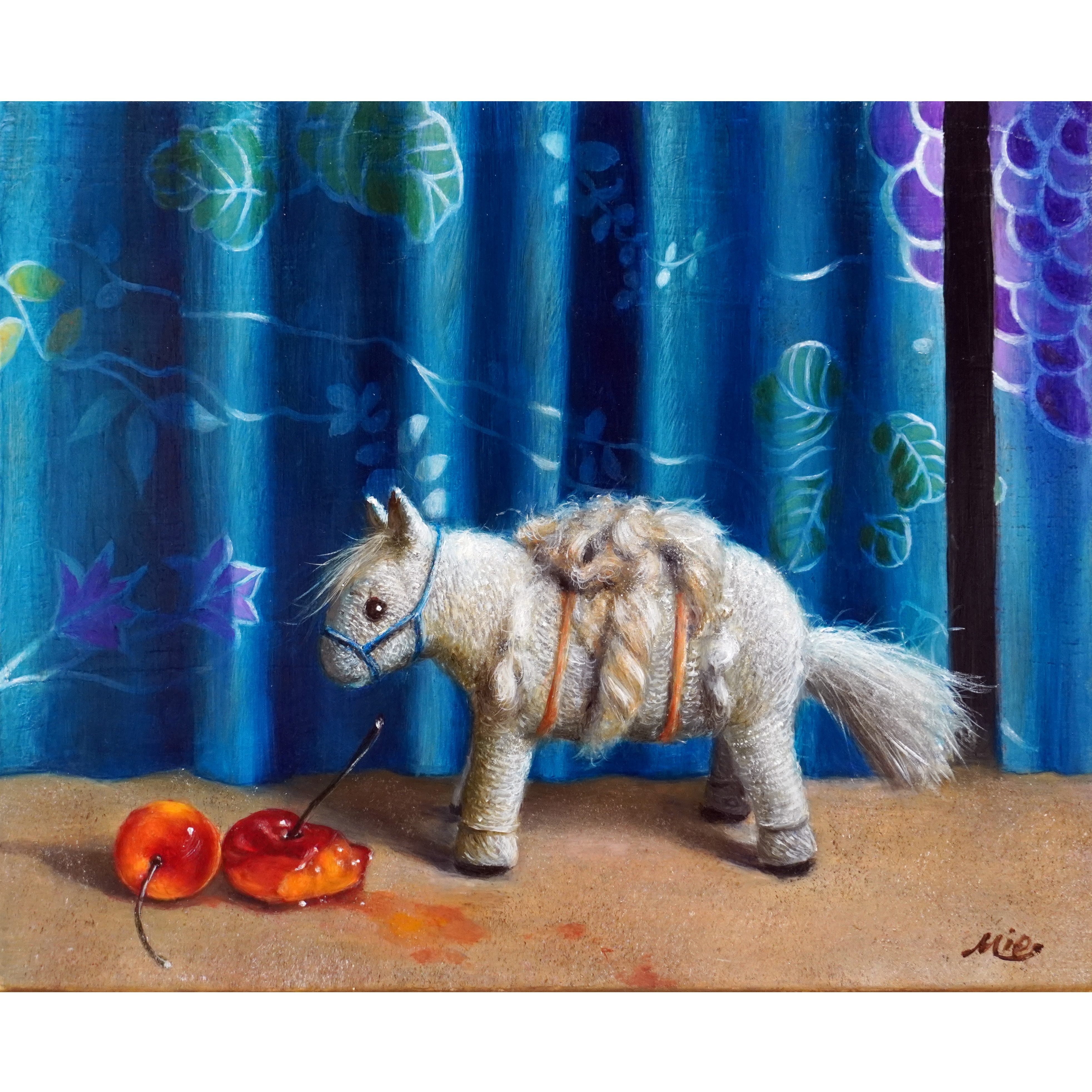 青のカーテン-馬