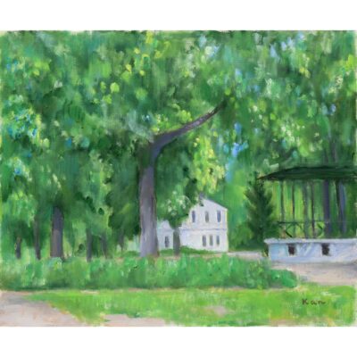森の白い家